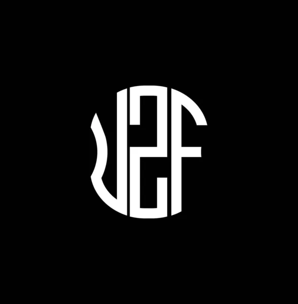 Logo Uzf Písmeno Abstraktní Tvůrčí Design Unikátní Design Uzf — Stockový vektor