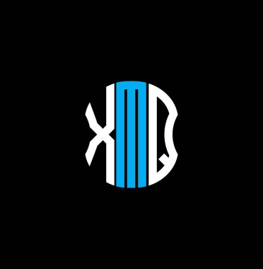 XMQ harfi logosu soyut yaratıcı tasarım. XMQ benzersiz tasarım