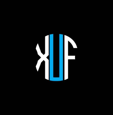 XUF harfi logosu soyut yaratıcı tasarım. XUF benzersiz tasarım