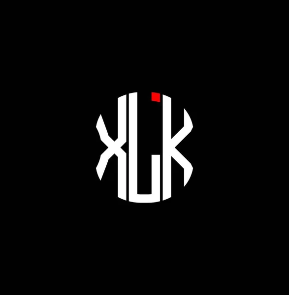 Xlk Harf Logosu Soyut Yaratıcı Tasarım Xlk Benzersiz Tasarım — Stok Vektör