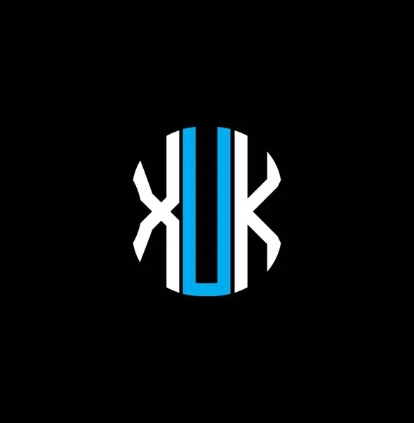 Xuk Brev Logotyp Abstrakt Kreativ Design Xuk Unik Design — Stock vektor