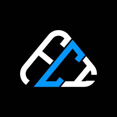 FCI harf logo yaratıcı tasarımı vektör grafik, FCI basit ve modern logo yuvarlak üçgen şeklinde.