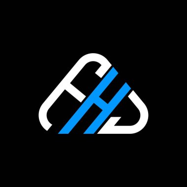 FHJ harf logosu tasarımı vektör grafik, FHJ basit ve modern logo yuvarlak üçgen şeklinde.