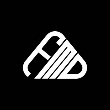 FMD harf logosu yaratıcı tasarım vektör grafik, FMD basit ve modern logo yuvarlak üçgen şeklinde.