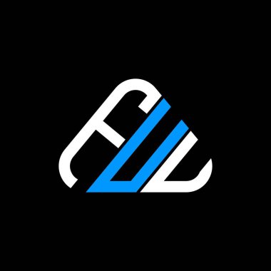 FUU harf logosu tasarımı vektör grafik, FUU basit ve modern logo yuvarlak üçgen şeklinde.