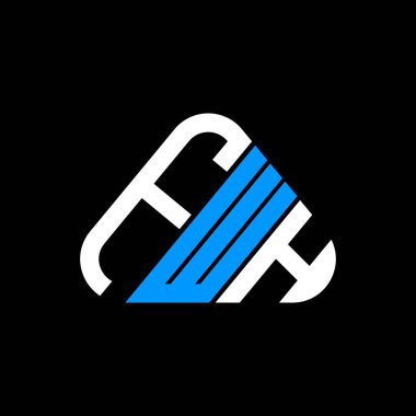 FWH harf logosu yaratıcı tasarım vektör grafik, FWH basit ve modern logo yuvarlak üçgen şeklinde.