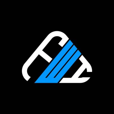FWI harf logosu tasarımı vektör grafik, FWI basit ve modern logo yuvarlak üçgen şeklinde.