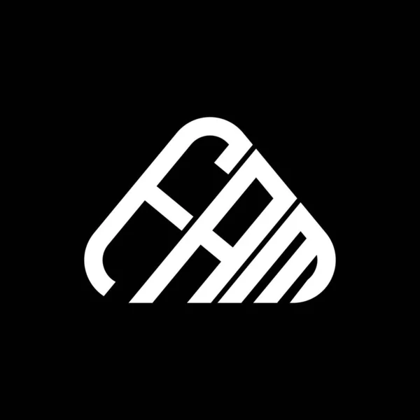 Fam字母标志创意设计与矢量图形 Fam简单现代的圆形三角形标志 — 图库矢量图片
