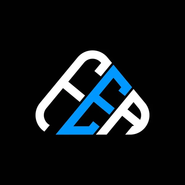 Fea文字のロゴベクトルグラフィックと創造的なデザイン ラウンド三角形の形状でFeaシンプルでモダンなロゴ — ストックベクタ