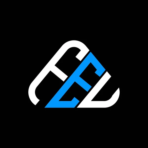Feu 로고만들기 디자인 그래픽 Feu 간단하고 로고둥근 삼각형 — 스톡 벡터