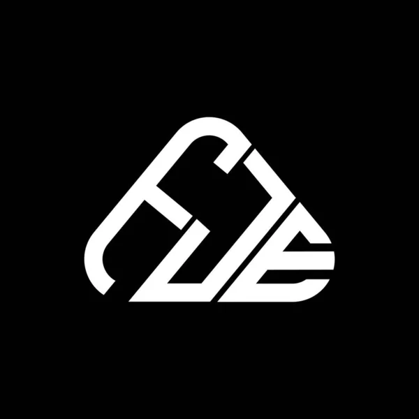 Fje 로고만들기 디자인 그래픽 Fje 간단하고 로고둥근 삼각형 — 스톡 벡터