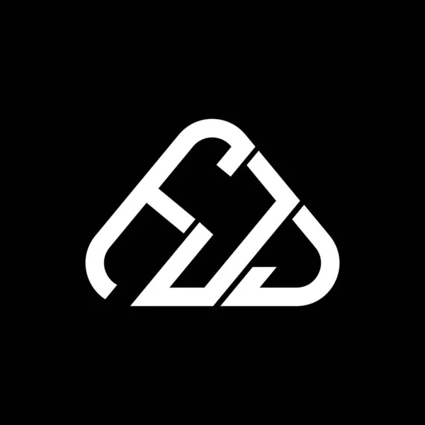 Fjj文字のロゴベクトルグラフィックと創造的なデザイン Fjjラウンド三角形の形でシンプルでモダンなロゴ — ストックベクタ