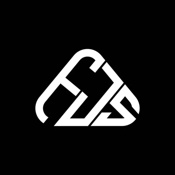 Fjs字母标志创意设计与矢量图形 Fjs简单现代的圆形三角形标志 — 图库矢量图片