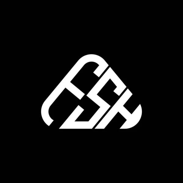 Fsh文字のロゴベクトルグラフィック Fshラウンド三角形の形状でシンプルかつモダンなロゴと創造的なデザイン — ストックベクタ