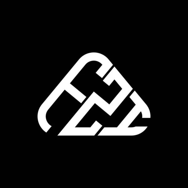 Fzi文字のロゴベクトルグラフィックと創造的なデザイン Fziは ラウンド三角形の形状でシンプルかつモダンなロゴ — ストックベクタ