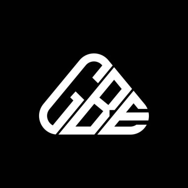 GBE harf logosu yaratıcı tasarım vektör grafik, GBE basit ve modern logo yuvarlak üçgen şeklinde.