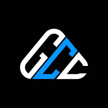 GCC harf logosu yaratıcı tasarımı vektör grafik, GCC basit ve modern logo yuvarlak üçgen şeklinde.