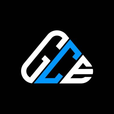 GCE harf logosu yaratıcı tasarım vektör grafik, GCE basit ve modern logo yuvarlak üçgen şeklinde.