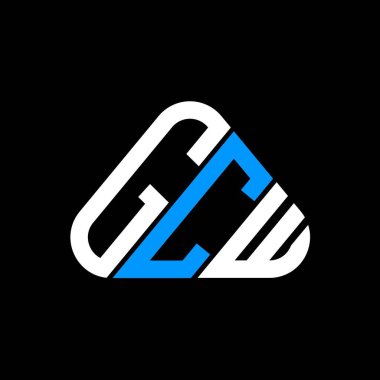 GCW harf logosu yaratıcı tasarım vektör grafik, basit ve yuvarlak üçgen şeklinde modern logo.