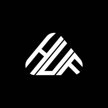 HUF harf logosu tasarımı vektör grafik, HUF basit ve modern logo.