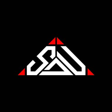 SDU harf logosu tasarımı vektör grafik, SDU basit ve modern logo.