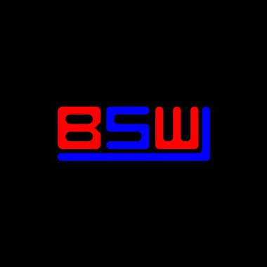 BSW letter logo creative design with vector graphic, BSW simple and modern logo.