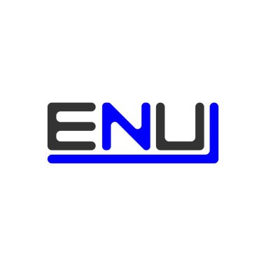 ENU letter logo creative design with vector graphic, ENU simple and modern logo.