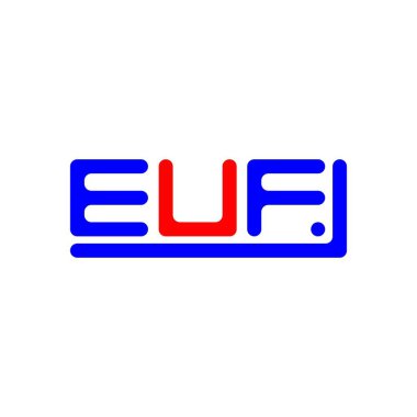 EUF letter logo creative design with vector graphic, EUF simple and modern logo.