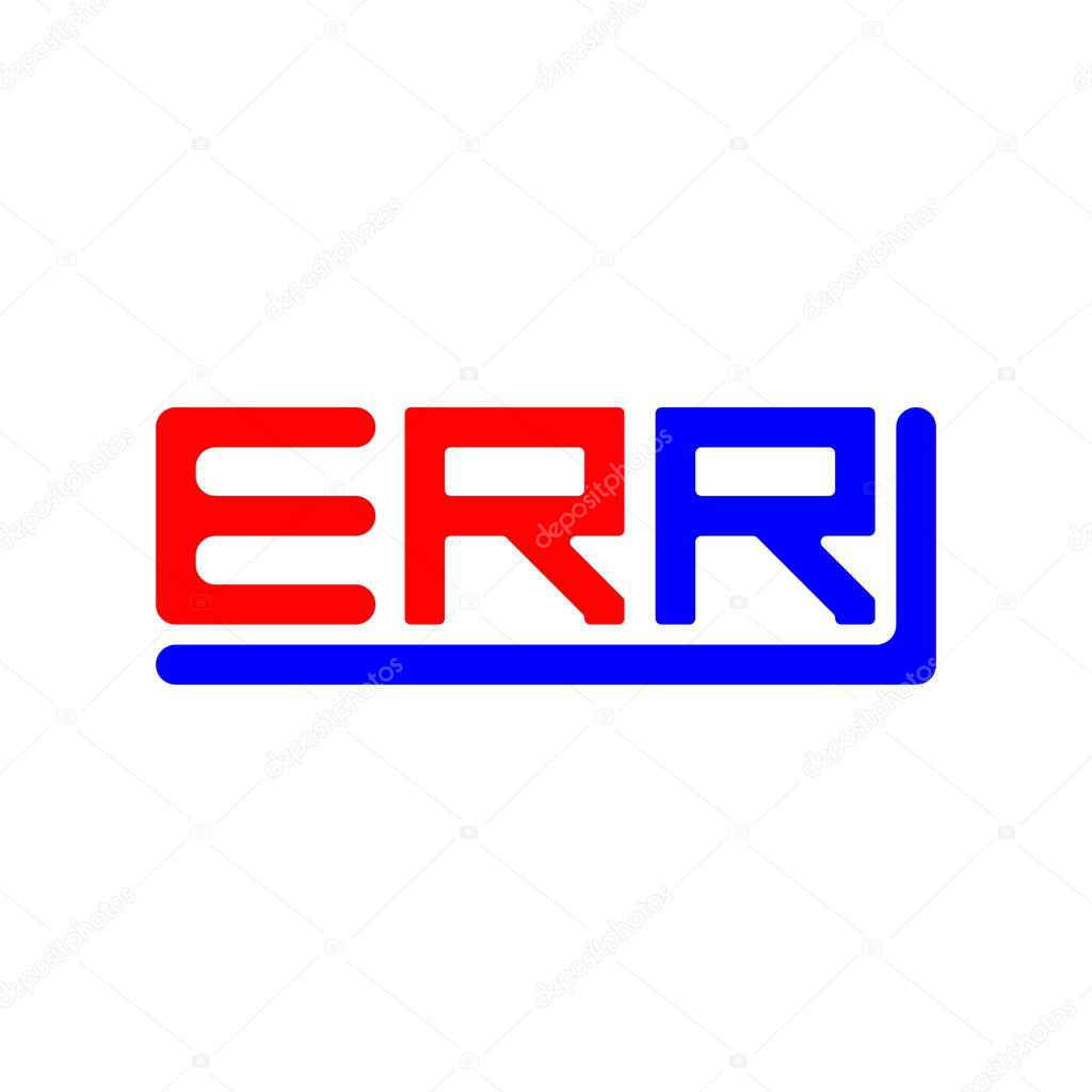 Diseño creativo del logotipo de la letra ERR con gráfico vectorial ...