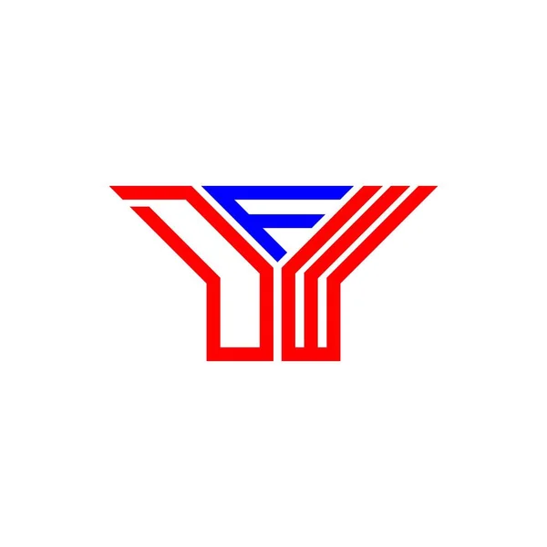 Logo Lettera Dfw Design Creativo Con Grafica Vettoriale Logo Semplice — Vettoriale Stock