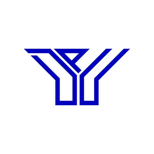 Dpu Písmeno Logo Kreativní Design Vektorovou Grafikou Dpu Jednoduché Moderní — Stockový vektor