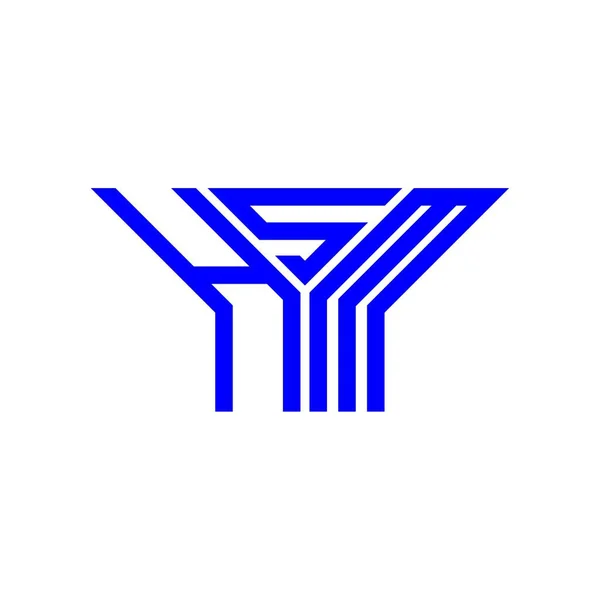 Logo Lettera Hsm Design Creativo Con Grafica Vettoriale Logo Semplice — Vettoriale Stock