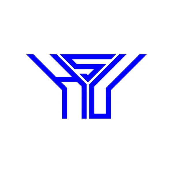 Hsu Lettre Logo Design Créatif Avec Graphique Vectoriel Hsu Logo — Image vectorielle