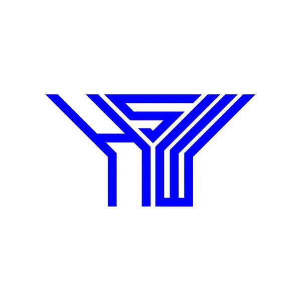Logo Lettera Hsw Design Creativo Con Grafica Vettoriale Logo Semplice — Vettoriale Stock