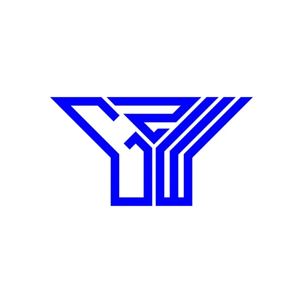 Gzw Carta Logotipo Design Criativo Com Vetor Gráfico Gzw Logotipo —  Vetores de Stock