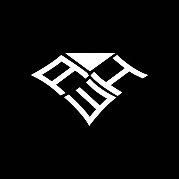 ベクトルグラフィック AwhシンプルかつモダンなロゴとAwhの文字のロゴの創造的なデザイン — ストックベクタ