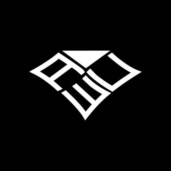 ベクトルグラフィック AwuシンプルかつモダンなロゴとAwuの文字のロゴの創造的なデザイン — ストックベクタ