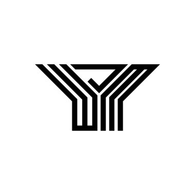 WJM harfi logo yaratıcı tasarımı vektör grafik, WJM basit ve modern logo.