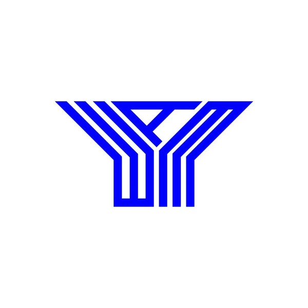 Wam Буква Логотип Творческий Дизайн Векторной Графикой Wam Простой Современный — стоковый вектор