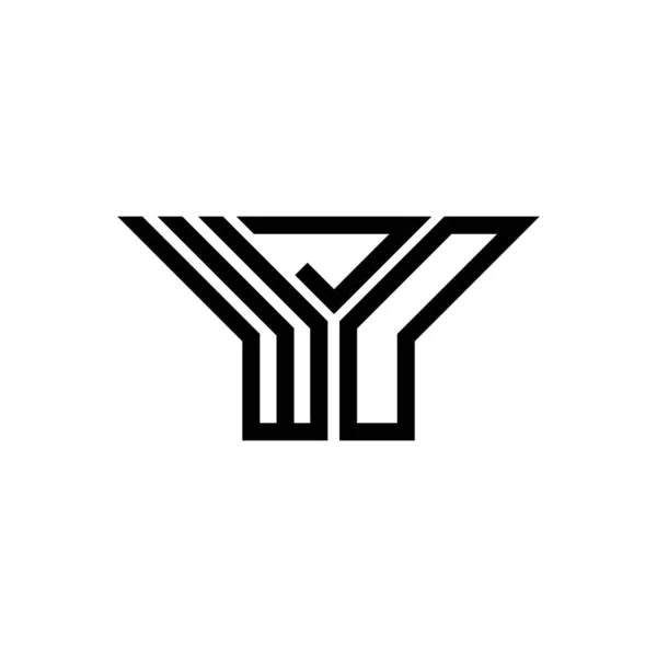 Wjd Carta Logotipo Design Criativo Com Gráfico Vetorial Logotipo Simples — Vetor de Stock