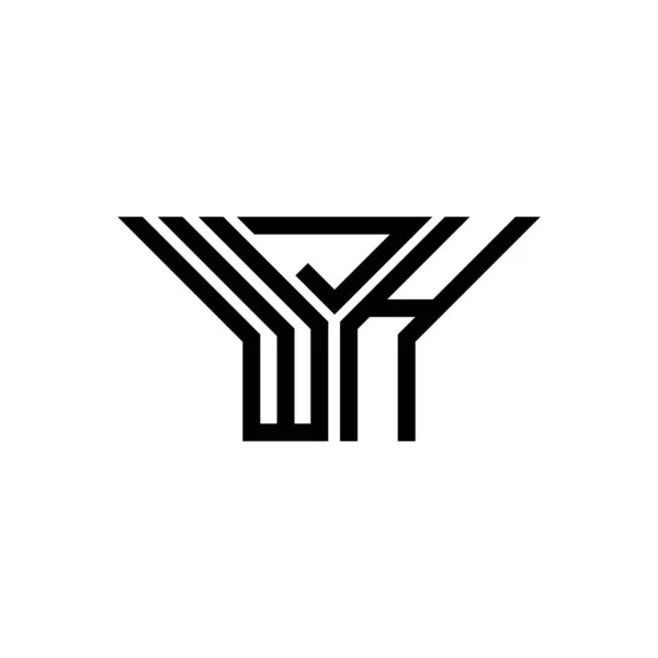 Wjh Brev Logotyp Kreativ Design Med Vektor Grafik Wjh Enkel — Stock vektor