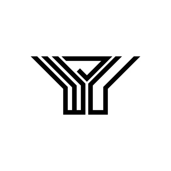Wju Lettre Logo Design Créatif Avec Graphique Vectoriel Wju Logo — Image vectorielle