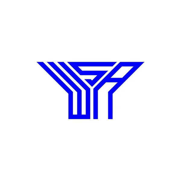 Wsa Літерний Логотип Творчий Дизайн Векторною Графікою Простий Сучасний Логотип — стоковий вектор