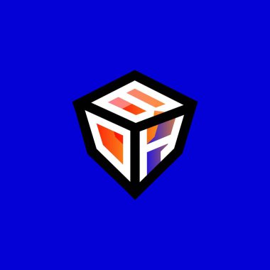 BOH harfi logo yaratıcı tasarımı vektör grafik, BOH basit ve modern logo.