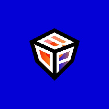BOP harfi yaratıcı logo tasarımı vektör grafik, BOP basit ve modern logo.