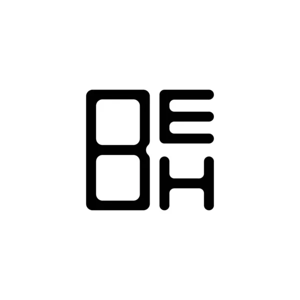 Beh Буква Логотип Творческий Дизайн Векторной Графикой Beh Простой Современный — стоковый вектор