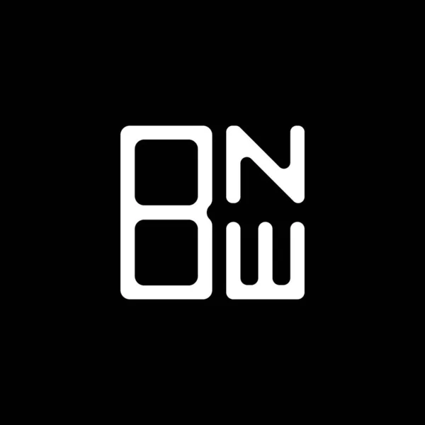 Bnw Logoen Kreativ Utforming Med Vektorgrafikk Bnw Enkel Moderne Logo – stockvektor