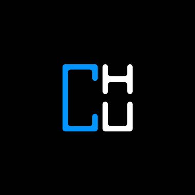 CHU harf logosu tasarımı vektör grafik, CHU basit ve modern logo. CHU lüks alfabe tasarımı  