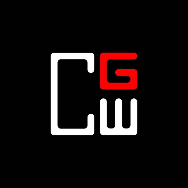 Cgw Harf Logosu Yaratıcı Tasarım Vektör Grafik Cgw Basit Modern — Stok Vektör