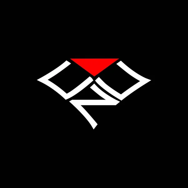 Cnu Harf Logosu Tasarımı Vektör Grafik Cnu Basit Modern Logo — Stok Vektör